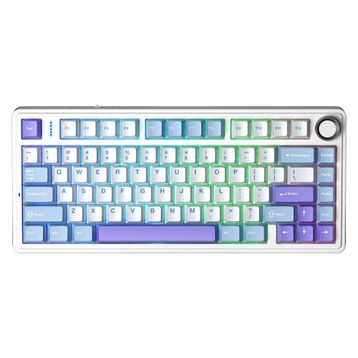Aula F75 Mekanik RGB TKL Star Vector Switch Kablosuz Makrolu Hot Swap Mor Gaming Klavye