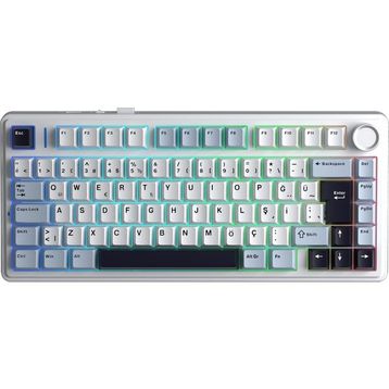 Aula F75 RGB %75 TKL GrayWood V4 Switch Kablolu/Kablosuz Mekanik Gaming Klavye
