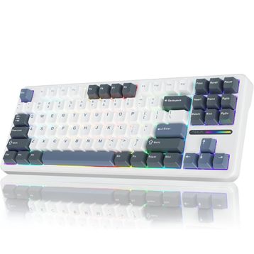 Aula F87 Beyaz Mekanik RGB TKL Graywood V3 Switch Kablosuz Makrolu Hot Swap Klavye