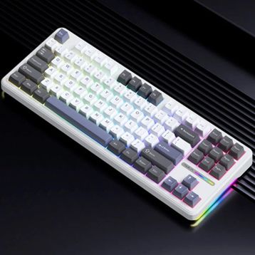 Aula F87 Beyaz Mekanik RGB TKL Graywood V3 Switch Kablosuz Makrolu Hot Swap Klavye