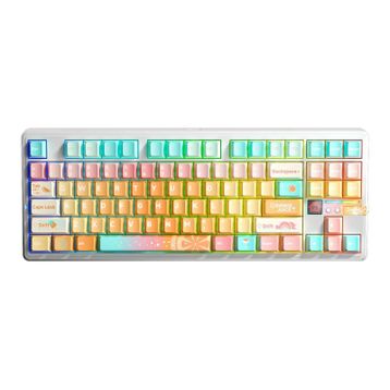 Aula F87 Pro V2 RGB TKL Meteor Ice Cream Switch Kablolu/Kablosuz Mekanik Gaming Klavye Orange Juice