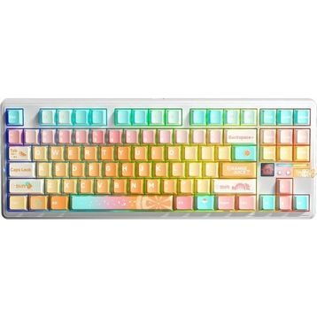 Aula F87 Pro V2 RGB TKL Meteor Ice Cream Switch Kablolu/Kablosuz Mekanik Gaming Klavye Orange Juice