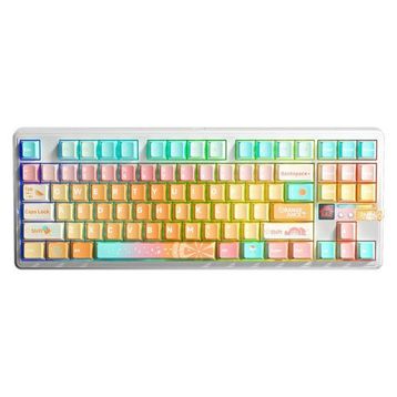 Aula F87 Pro V2 RGB TKL Meteor Ice Cream Switch Kablolu/Kablosuz Mekanik Gaming Klavye Orange Juice