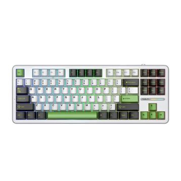 Aula F87 Yeşil Mekanik Rgb Tkl Graywood V3 Switch Kablosuz Makrolu Hot Swap Klavye