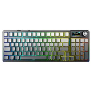 Aula F98 Pro V3 RGB Crystal Switch Kablolu/Kablosuz Gradyan Gri Gaming Klavye