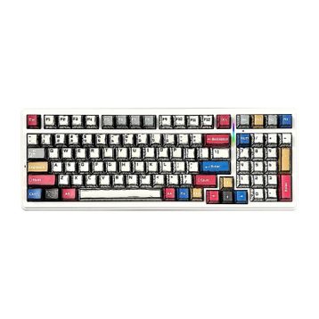 Aula F99 Comic 3 Modlu RGB Hot Swap Mekanik GrayWood V3 Switch Kablosuz Makrolu Gaming Klavye