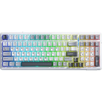 Aula F99 Pro Gradyan Mavi 3 Modlu RGB Hot Swap Mekanik Nimbus V3 Switch Kablosuz Makrolu Gaming Klavye
