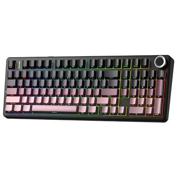 Aula F99 Pro Gradyan Pembe 3 Modlu RGB Hot Swap Mekanik Reaper Switch Kablosuz Makrolu Gaming Klavye