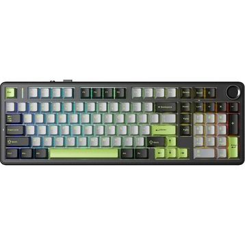 Aula F99 Pro Yeşil 3 Modlu RGB Hot Swap Mekanik GrayWood V3 Switch Kablosuz Makrolu Gaming Klavye