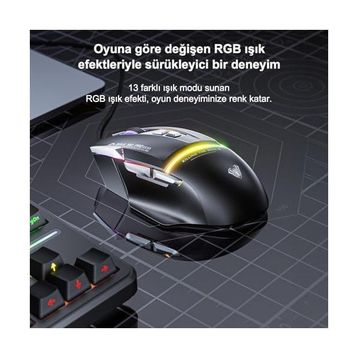 Aula S12 Pro Makrolu Ergonomik Optik Kablolu Gaming Mouse