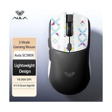 Aula SC580X LightWeight Siyah Makrolu Optik Şarjlı Kablolu/Kablosuz Gaming Mouse