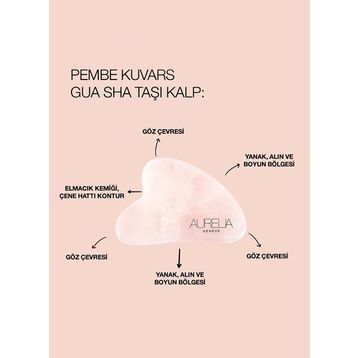 Aurelia Geneve Kalp Şekilli Pembe Kuvars Gua Sha Taşı