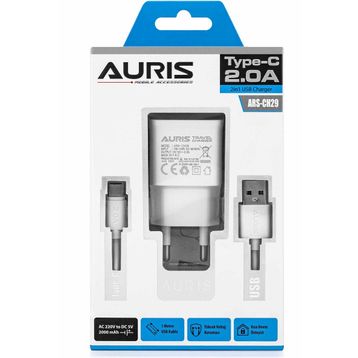 Auris ARS-CH29 2A Type-C Kablo ve Adaptör Şarj Seti