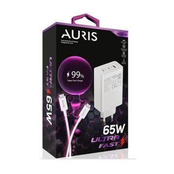 Auris ARS-CH65 65 W USB to Type C Saliseli Ultra Fast Hızlı Şarj Aleti Seti