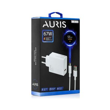 Auris CH36 67 W Usb Adaptörlü Saliseli Turbo Hızlı Type-C Usb Şarj Seti