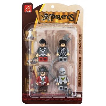 Ausini Pirates 4'lü Kırmızı Korsan Figür Seti
