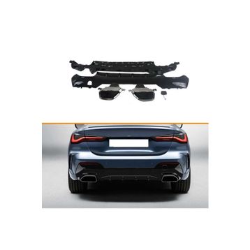 Auto GP Bmw G22 G23 440i 2020+ Arka Tampon Difüzörü ve Egzoz Ucu Seti