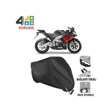 Autoes Aprilia RS 125 Siyah Kilit Uyumlu Motosiklet Brandası