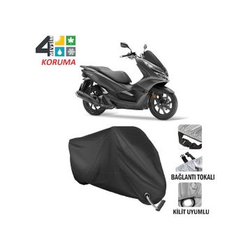 Autoes Honda PCX 125 Siyah Kilit Uyumlu Motosiklet Brandası