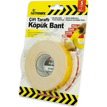 Automix Çift Taraflı 18 mm 5 m Köpük Bant