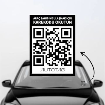 AutoTag Qr Kodlu İçten Yapıştırmalı Araç Camı Akıllı Etiketi