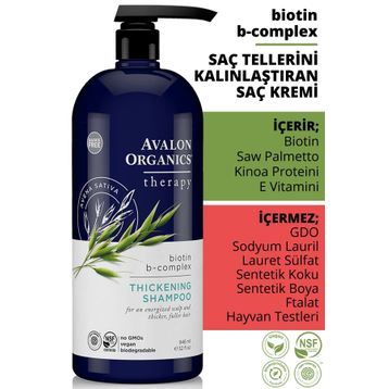 Avalon Organics Biotin B-complex Saç Tellerini Kalınlaştıran 946 ml Şampuan