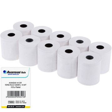 Avansas 56 mm x 16 mt 10'lu Paket 44 gr Pos Rulosu