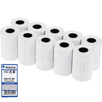 Avansas 56 mm x 16 mt 10'lu Paket 55 gr Pos Rulosu