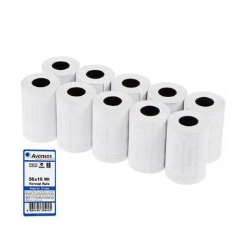 Avansas 56 mm x 16 mt 10'lu Paket 55 gr Pos Rulosu