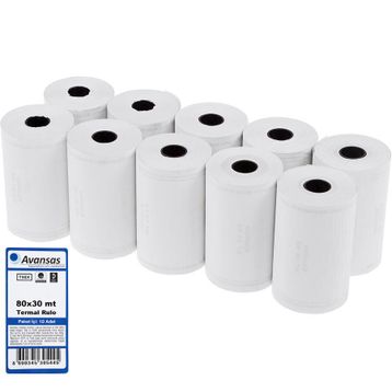 Avansas 80 mm x 30 mt 10'lu Paket 55 gr Pos Rulosu