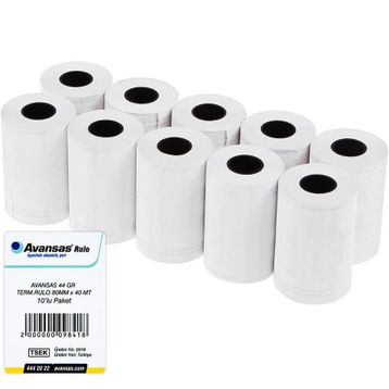 Avansas 80 mm x 40 mt 10'lu Paket 44 gr Pos Rulosu