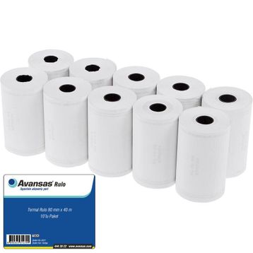 Avansas 80 mm x 40 mt 10'lu Paket 55 gr Pos Rulosu