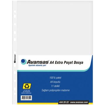 Avansas A4 100'lü Extra Poşet Dosya