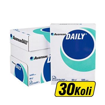 Avansas Daily A4 80 gr 30 Koli 150 Adet Fotokopi Kağıdı