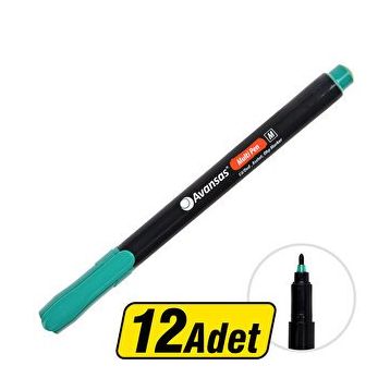 Avansas Multipen Yeşil M Uç 12 Adet Permanent Asetat Kalem