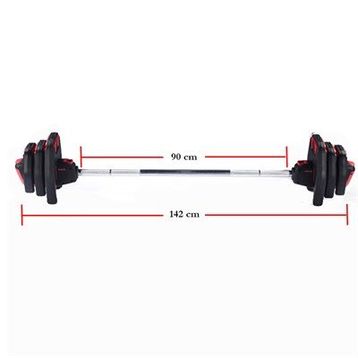 Avec 20 kg Kırmızı Profesyonel Halter Seti ve Ağırlık Barı