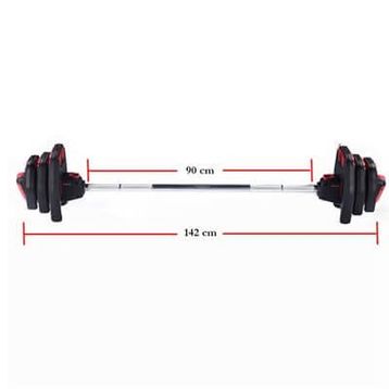 Avec 20 kg Kırmızı Profesyonel Halter Seti ve Ağırlık Barı