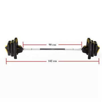 Avec 20 kg Sarı Profesyonel Halter Seti ve Ağırlık Barı
