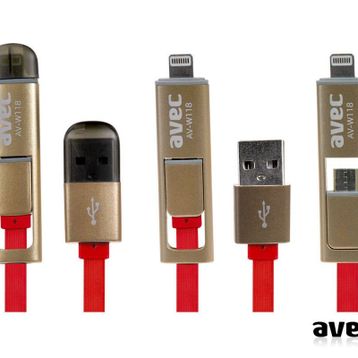 Avec AV-W118 USB-MICRO USB+IP5/6 1M Kablo