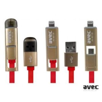 Avec AV-W118 USB-MICRO USB+IP5/6 1M Kablo