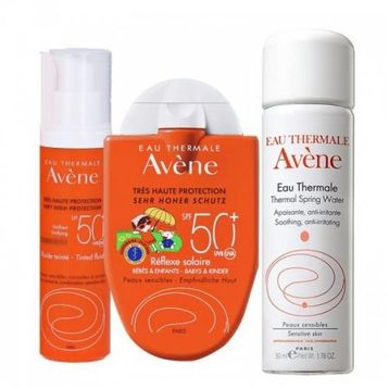 Avene Spf50+ Sun Fluide Teinte+Reflexe Solaire+Termal Su