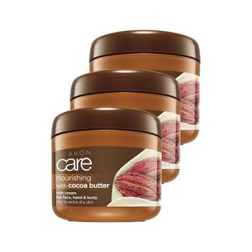 Avon 3x400 gr Care Kakao Yağı Yüz El ve Vücut Kremi