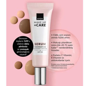 Avon 430N Deep Tan 30 ml Make Up Care 3'ü 1 Arada Serum Fondöten