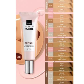 Avon 510N Walnut 30 ml Make Up Care 3'ü 1 Arada Serum Fondöten