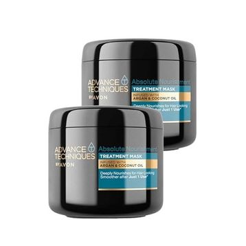 Avon Advance Techniques 2x375 ml Argan ve Hindistan Cevizi Yağı İçeren Saç Maskesi