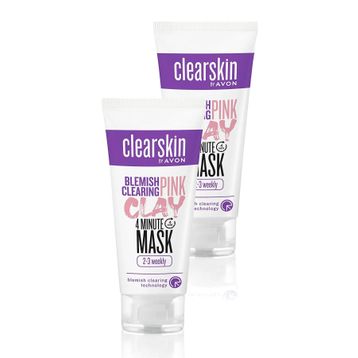 Avon Clearskin Blemish Clearing Leke Karşıtı Pembe Kil 2x75 ml Yüz Maskesi