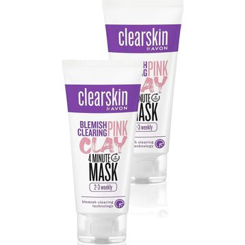 Avon Clearskin Blemish Clearing Leke Karşıtı Pembe Kil 2x75 ml Yüz Maskesi