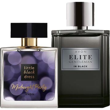 Avon Elite Gentleman In Black Erkek Parfüm ve Little Black Dress Midnight Party 175ml Kadın Parfüm Paketi