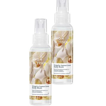 Avon Simply Luxurious Beyaz Şeftali ve Vanilya Orkide Kokulu 2x100 ml Vücut Spreyi
