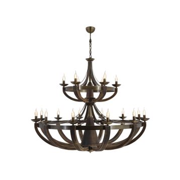 Avonni AV-1644-12+6E E14 Metal Ahşap 147 cm Eskitme Kaplama Modern Avize